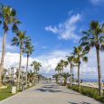 Promenade alley at Molos Park in center of Limassol city Cyprus